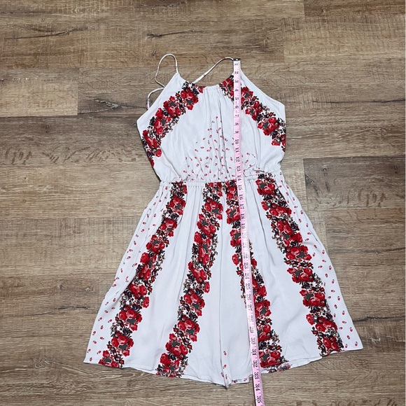 FREE PEOPLE Simona Halter Rose Floral Patchwork Mini Dress Size Medium - Picture 10 of 12